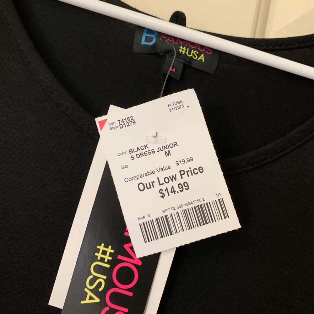 Black Midi 3/4 Sleeve Dress